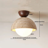 LumiSabi Travertin Naturstein LED Deckenleuchte – Moderne Wabi-Sabi Lampe