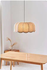 Nordic Wabi Glow – Minimalistische Wabi-Sabi LED Hängelampe mit Leinenstoff
