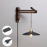KoshiWood Japanische Wandlampe – Massivholz Wandleuchte mit Faltarm & Nordic Retro Design
