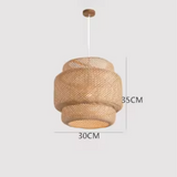 Suspension en bambou ZenWeave – Lampe suspendue artisanale de style asiatique pour la maison et la restauration