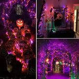 GLOWSPELL – Halloween LED Lichterkette 100/200 LEDs mit Schwarzem Kabel