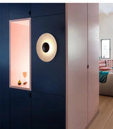 NordicGlow – Moderne Runde LED Wandleuchte im Nordischen Holzdesign