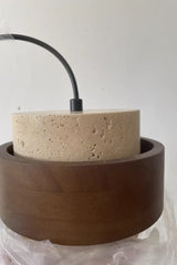 LumiTravert Wandleuchte – LED Naturstein & Holz Design mit Zugschalter
