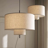 Skandinavische Wabi-Sabi Pendelleuchte aus Stoff – Minimalistische LED Hängeleuchte