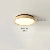 LumiSabi Travertin Naturstein LED Deckenleuchte – Moderne Wabi-Sabi Lampe