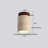 LumiSabi Travertin Naturstein LED Deckenleuchte – Moderne Wabi-Sabi Lampe