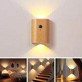 LumiHolz – Moderne Innen-Induktions Wandleuchte aus Holz