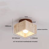 LumiSabi Travertin Naturstein LED Deckenleuchte – Moderne Wabi-Sabi Lampe