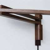 KoshiWood Japanische Wandlampe – Massivholz Wandleuchte mit Faltarm & Nordic Retro Design
