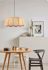 Nordic Wabi Glow – Minimalistische Wabi-Sabi LED Hängelampe mit Leinenstoff