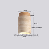 LumiSabi Travertin Naturstein LED Deckenleuchte – Moderne Wabi-Sabi Lampe