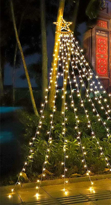 LumiCascade LED Sternen Wasserfall Lichterkette – 350 LEDs