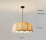 Nordic Wabi Glow – Minimalistische Wabi-Sabi LED Hängelampe mit Leinenstoff