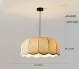 Nordic Wabi Glow – Minimalistische Wabi-Sabi LED Hängelampe mit Leinenstoff