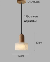 Lumina Wabi-Sabi Luxus Marmor LED Pendelleuchte – Weißer Jade-Stein Hängeleuchte