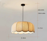 Nordic Wabi Glow – Minimalistische Wabi-Sabi LED Hängelampe mit Leinenstoff
