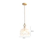 Französische Retro Glas Pendelleuchte
